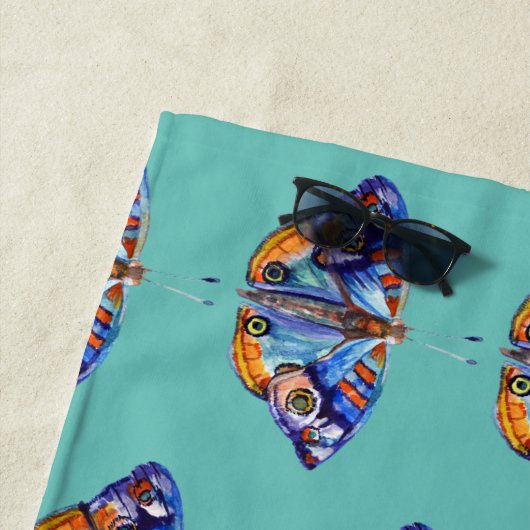 Kleurrijke waterverf vlinder strandlaken (In situ)