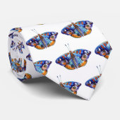 Kleurrijke waterverf vlinder stropdas (Opgerold)