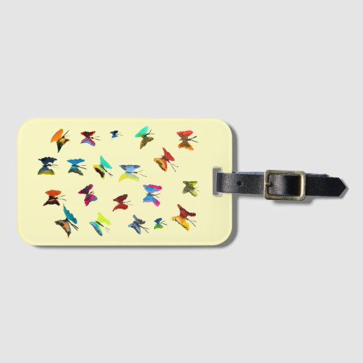 Kleurrijke waterverf vlinders bagagelabel (Voorkant (horizontaal))