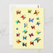 Kleurrijke waterverf vlinders briefkaart (Voorkant / Achterkant)