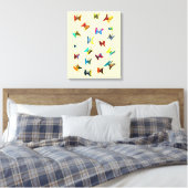 Kleurrijke waterverf vlinders canvas afdruk (Insitu (Slaapkamer))