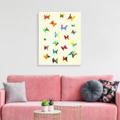 Kleurrijke waterverf vlinders canvas afdruk (Insitu (Woonkamer))