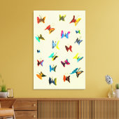 Kleurrijke waterverf vlinders canvas afdruk (Insitu (Woonkamer))