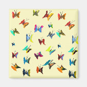 Kleurrijke waterverf vlinders magneet (Voorkant)