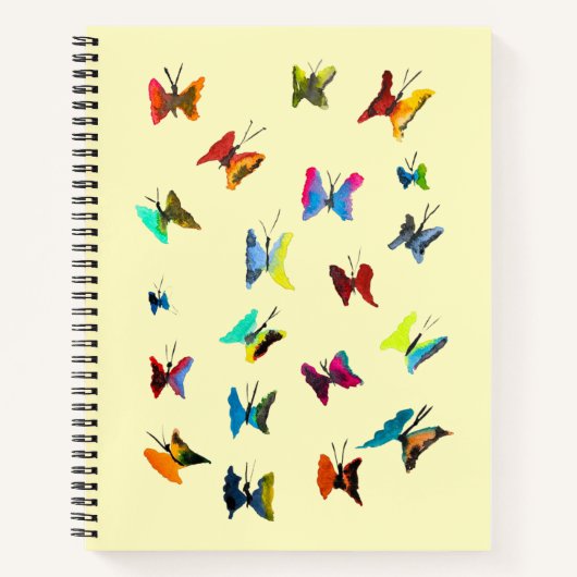Kleurrijke waterverf vlinders notitieboek (Voorkant)