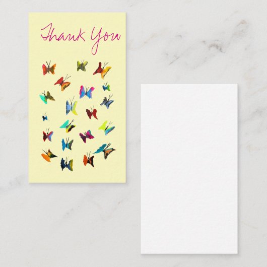 Kleurrijke waterverf vlinders notitiekaartje (Voorkant / Achterkant)