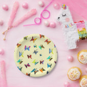 Kleurrijke waterverf vlinders papieren bordje (Feest)