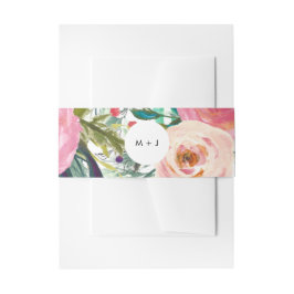 Kleurrijke Waterverf Vloertuinhuwelijk Uitnodigingen Wikkel