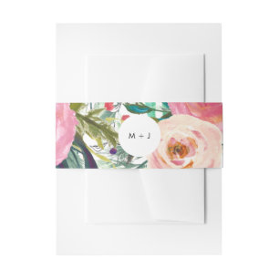 Kleurrijke Waterverf Vloertuinhuwelijk Uitnodigingen Wikkel