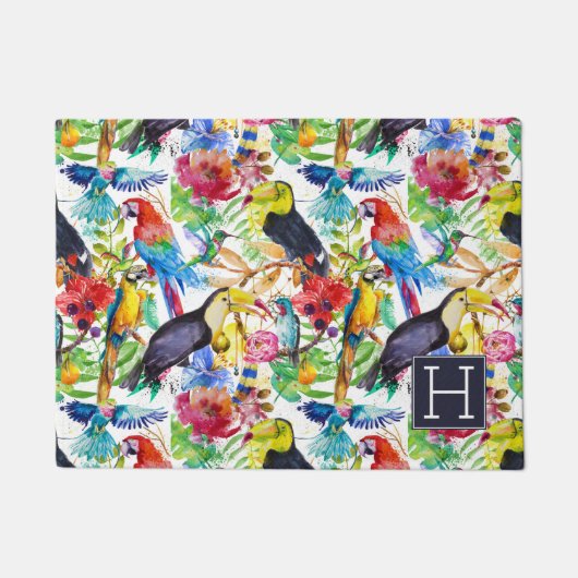 Kleurrijke Waterverf | Voeg je Initiaal toe Deurmat (Voorkant)