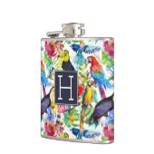 Kleurrijke Waterverf | Voeg je Initiaal toe Heupfles (Links)