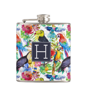 Kleurrijke Waterverf   Voeg je Initiaal toe Heupfles