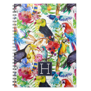 Kleurrijke Waterverf   Voeg je Initiaal toe Notitieboek