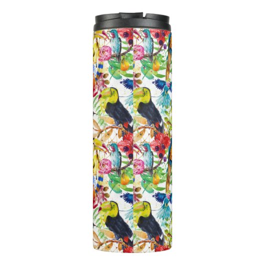 Kleurrijke Waterverf | Voeg je Initiaal toe Thermosbeker (Achterkant)