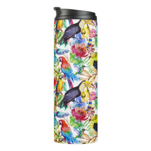 Kleurrijke Waterverf | Voeg je Initiaal toe Thermosbeker (Geroteerd rechts)