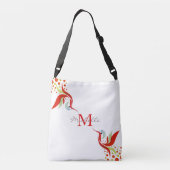 Kleurrijke Waterverf vogelmonogram op maat Crossbody Tas (Achterkant)