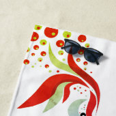 Kleurrijke Waterverf vogelmonogram op maat Strandlaken (In situ)