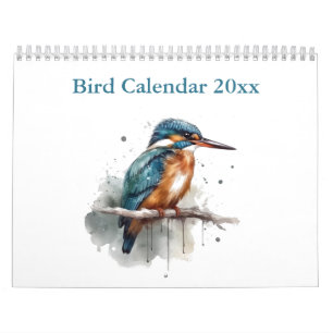 Kleurrijke Waterverf Vogels van de Wereld, op maat Kalender