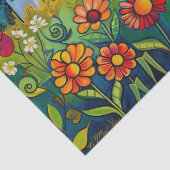 Kleurrijke Waterverf volkskunst lichthuizen Tissuepapier (Detail)