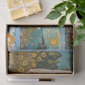 Kleurrijke Waterverf volkskunst lichthuizen Tissuepapier (Geschenk)