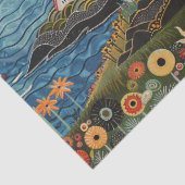 Kleurrijke Waterverf volkskunst lichthuizen Tissuepapier (Detail)