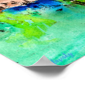 Kleurrijke Waterverf voor landschap afdrukken Poster (Hoek)