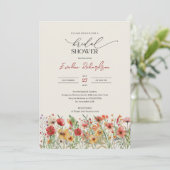 Kleurrijke waterverf voorjaar wilde bloemen bruid kaart (Staand voorkant)