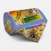 Kleurrijke waterverf Vrijheidsbeeld op 4 juli Stropdas (Opgerold)