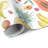 Kleurrijke Waterverf vruchten Patroon Cadeaupapier (Rol Hoek)