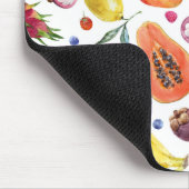 Kleurrijke Waterverf Vruchten Patroon Monogram Muismat (Hoek)