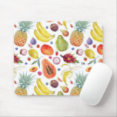 Kleurrijke Waterverf Vruchten Patroon Monogram Muismat (Met muis)