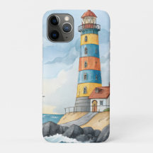 Kleurrijke Waterverf Vuurtoren