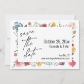 Kleurrijke Waterverf weide Wilde bloem Save The Date (Voorkant)