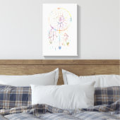 Kleurrijke Waterverf Whimsical Dreamcatcher Canvas Afdruk (Insitu (Slaapkamer))
