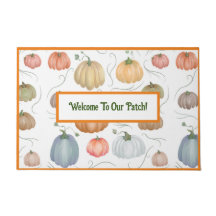 Kleurrijke waterverf wijnstokken pompoen patch