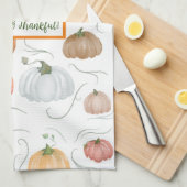 Kleurrijke waterverf wijnstokken pompoen patch theedoek (Quarter Fold)