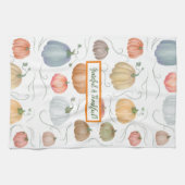 Kleurrijke waterverf wijnstokken pompoen patch theedoek (Horizontaal)