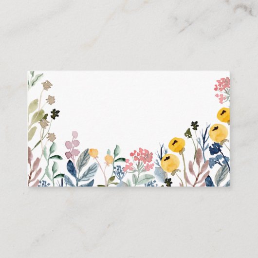  Kleurrijke Waterverf Wildbloem Informatiekaartje (Achterkant)