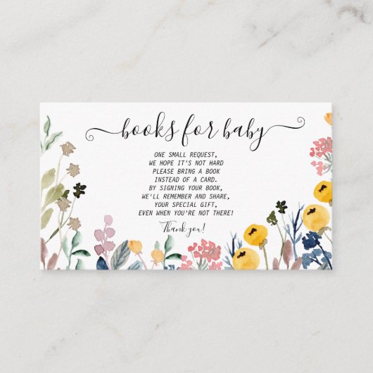  Kleurrijke Waterverf Wildbloem Informatiekaartje (Voorkant)