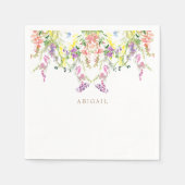 Kleurrijke Waterverf Wildbloemen Aangepaste goudna Servet (Voorkant)