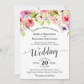 Kleurrijke Waterverf Wildbloemen Lentweduwschap Kaart (Voorkant)