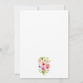 Kleurrijke Waterverf Wildbloemen Lentweduwschap Kaart (Achterkant)