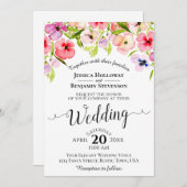 Kleurrijke Waterverf Wildbloemen Lentweduwschap Kaart (Voorkant / Achterkant)