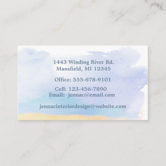 Kleurrijke Waterverf Wildbloemen Visitekaartje (Achterkant)