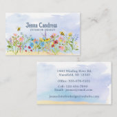 Kleurrijke Waterverf Wildbloemen Visitekaartje (Voorkant / Achterkant)