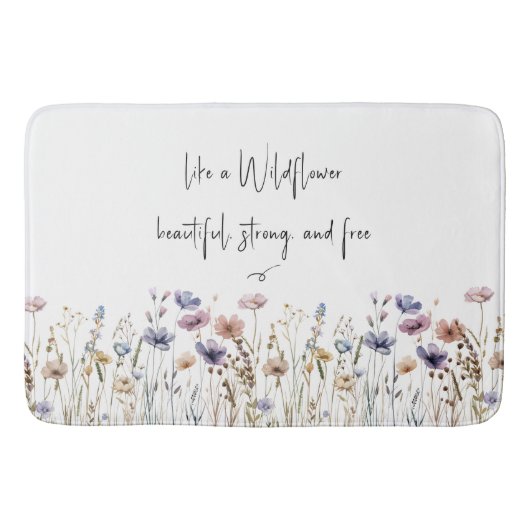 Kleurrijke Waterverf Wilde bloem Badmat (Voorkant)
