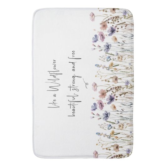 Kleurrijke Waterverf Wilde bloem Badmat (Voorkant Verticaal)