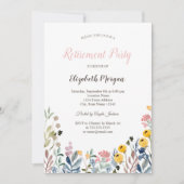 Kleurrijke Waterverf Wilde bloem Beweide Retiremen Kaart (Voorkant)