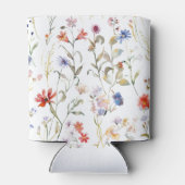 Kleurrijke waterverf wilde bloem blikjeskoeler (Achterkant)