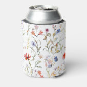 Kleurrijke waterverf wilde bloem blikjeskoeler (Blikje Achterkant)